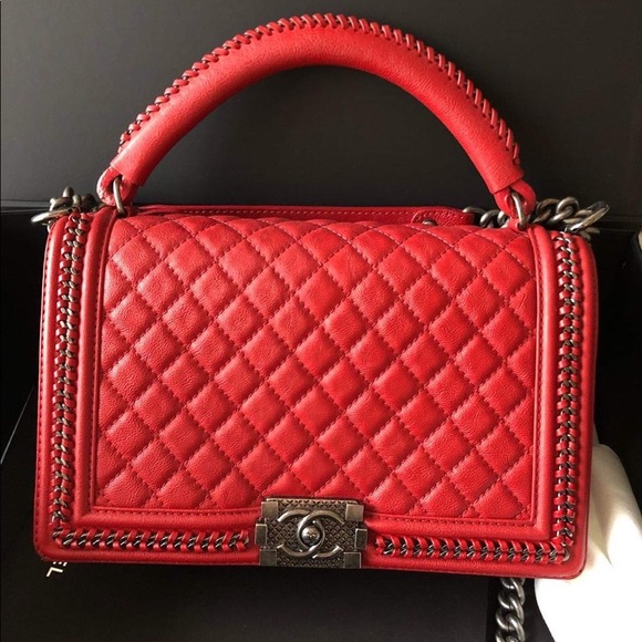 CHANEL Handbags - Chanel New Medium with top handle Le boy Bag